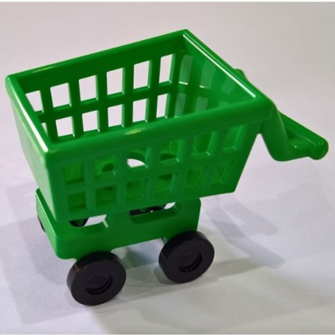 樂高 LEGO 亮綠色 推車 手推車 賣場推車 購物車 人偶 城市 49649c01 49649 Green Cart