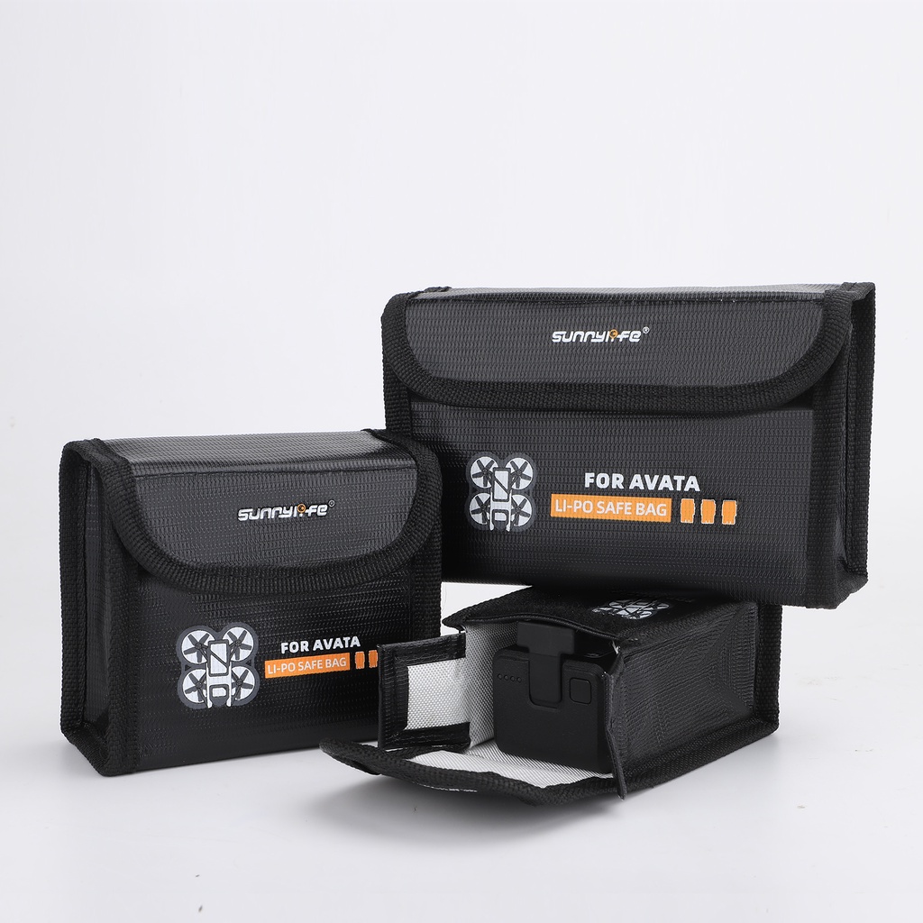 Sunnylife 適用於 DJI Avata電池防爆袋 機身鋰電安全收納包 阻燃保護袋