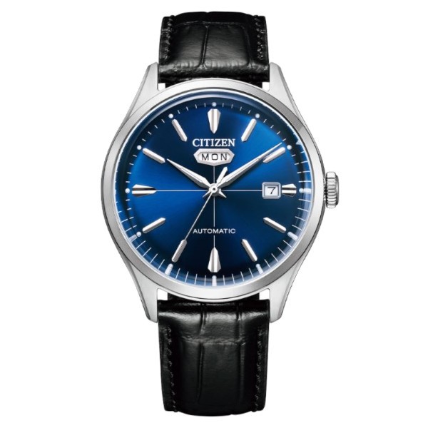 CITIZEN 星辰 NH8390-20L Memchanical 經典商務形象機械腕錶 /藍面 40m