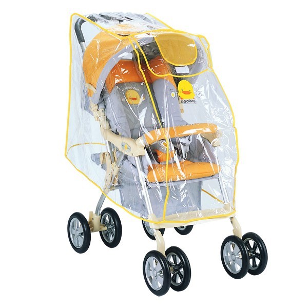黃色小鴨手推車專用雨罩 全罩式透氣網設計 88059