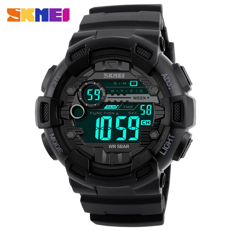 時刻美1243 SKMEI新款運動款男士手錶戶外防水電子表外貿熱銷學生手錶
