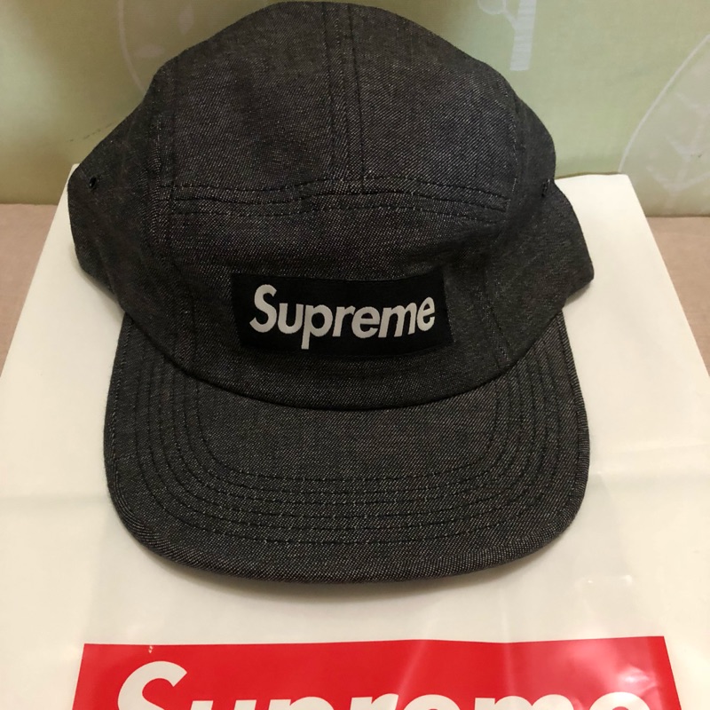 只有正品 Supreme cap 5分割帽 黑色單寧 鱷魚皮扣 99%New
