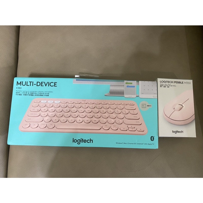 【Logitech 羅技】K380 多工藍芽鍵盤+M350 鵝卵石無線滑鼠