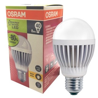TAIWAN OSRAM歐司朗 LED 8W 球型燈泡 黃 (1入) 台灣製