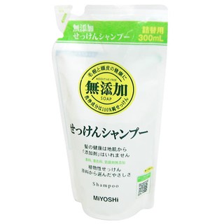 303生活雜貨館 日本製 MIYOSHI 白色無添加洗髮精-補充包 300ml 6入促銷包