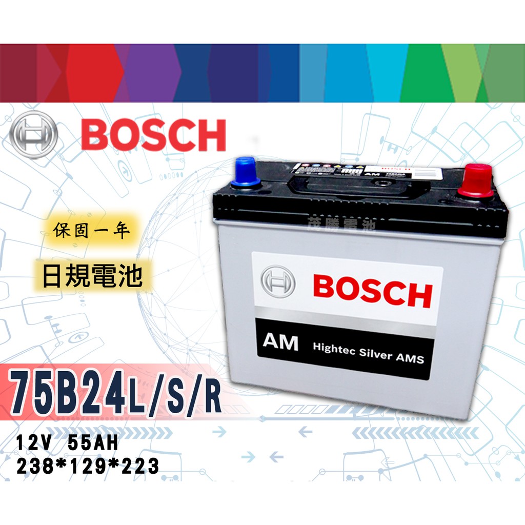 【茂勝電池】BOSCH 75B24L/S/R 博世 電池 汽車電瓶 免加水 韓國製 FIT Accord 本田 適用