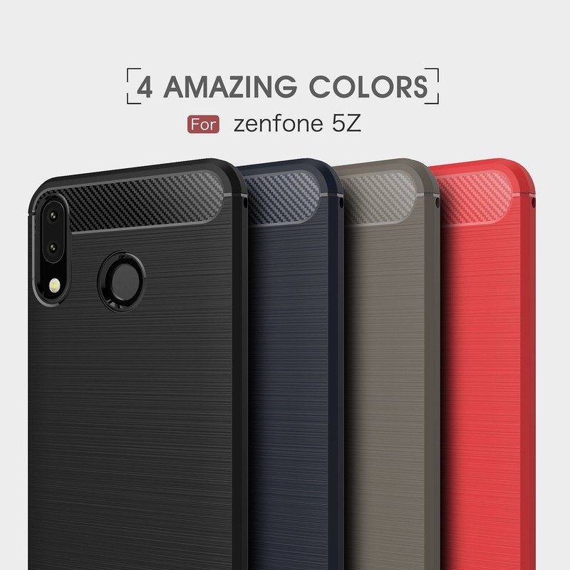 ASUS 華碩Zenfone5Z碳纖維拉絲紋手機殼ZS620KL全包保護殼ZE620KL軟殼 5Z