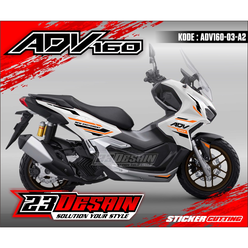 切割 Adv160 貼紙 HONDA Adv160 紅色切割貼紙條紋 Adv160 03