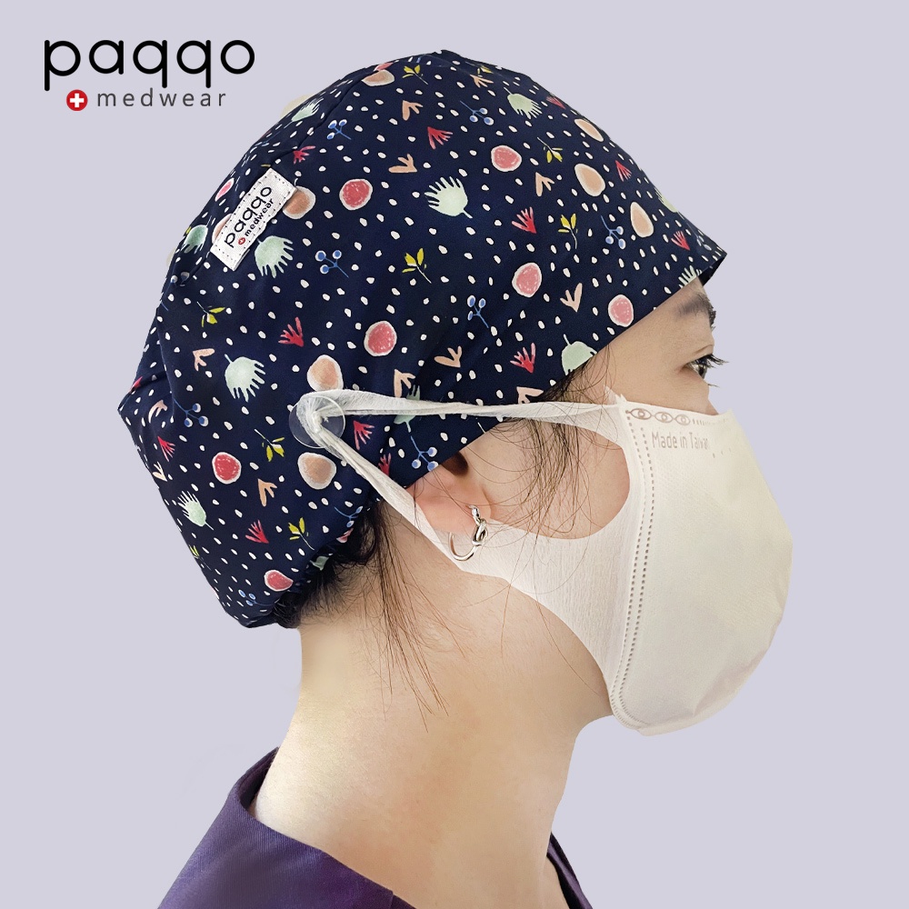 paqqo 鬆緊印花刷手帽(森林派對) 手術帽 護士帽 醫療帽 牙醫診所