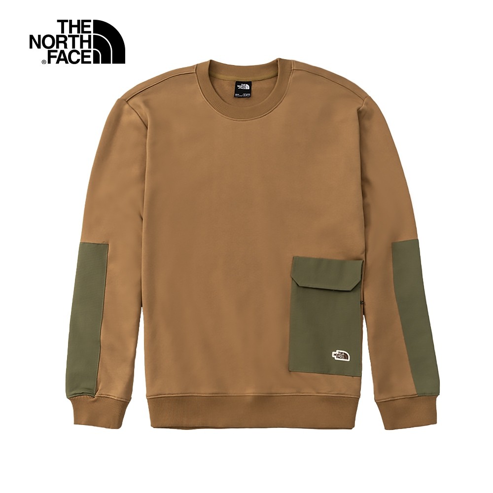 The North Face M EXPLORER HYBRID CREW 男 長袖上衣 卡其 NF0A4U8Q173