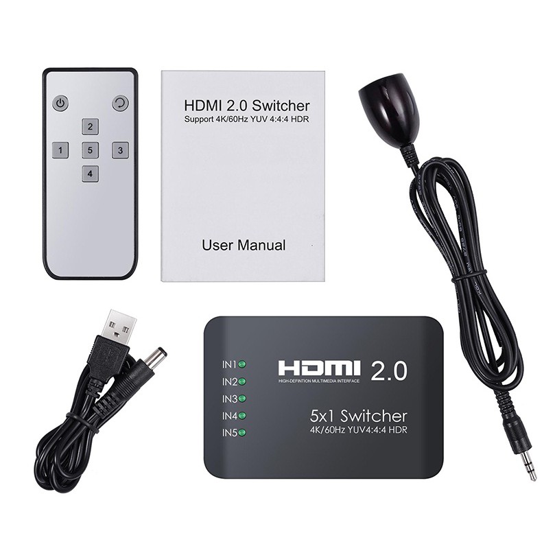 4K@60Hz HDR 高階 HDMI 2.0  5進1出切換器-SW120