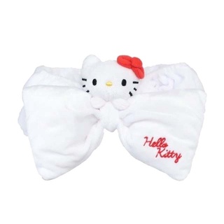 Hello Kitty 玩偶造型絨毛束髮帶 (白蝴蝶結款)