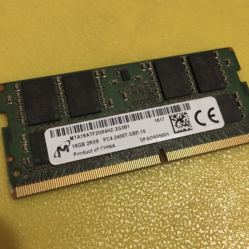 二手美光 PC4-2400T  2Rx8 DDR4 16G 16GB記憶體，台北可面交