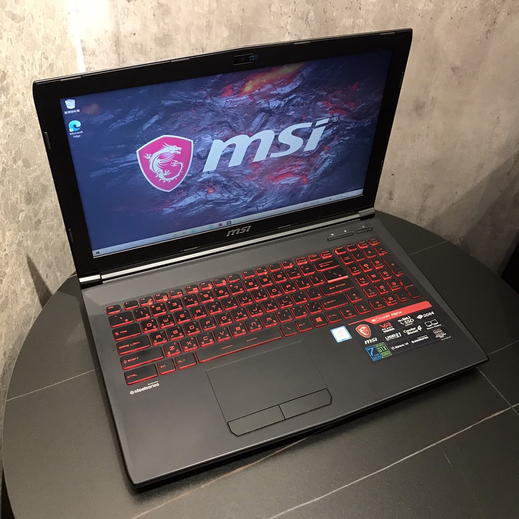 MSI微星 GL62MVR 7RFX 15.6 i7-7700HQ 16G 128SSD+1TB HDD GTX1060