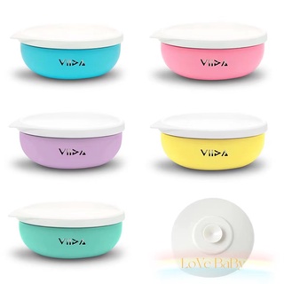 VIIDA Soufflé 抗菌不鏽鋼兒童餐碗 不鏽鋼碗 兒童學習碗 兒童餐具 學習餐具(五色) 吸盤碗