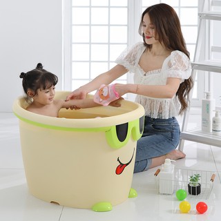 家用兒童浴桶泡澡桶保溫大號加厚可坐嬰兒洗澡桶寶寶小孩沐浴桶盆【包郵】