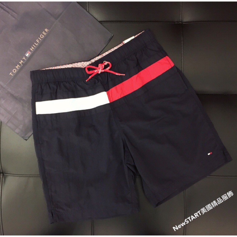 【New START精品服飾-員林】Tommy Hilfiger 經典紅白 海灘褲 短褲 休閒褲成人版