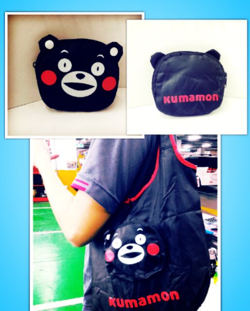 (醬小店)日本 超人氣 熊本縣 吉祥物  熊本熊 摺疊提袋 環保購物袋   便當袋  黑貓免運