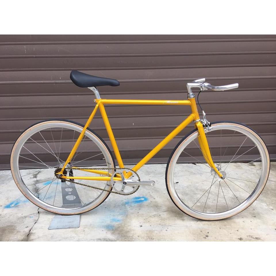 恐龍單車 700c Fixed Gear 單速車48t大盤芒果金色單速車城市車 蝦皮購物