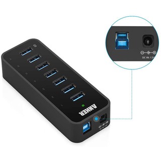 Anker A7505112 USB 3.0 Type-A 7孔USB Hub集線器 含36W電源充電器 80cm延長線