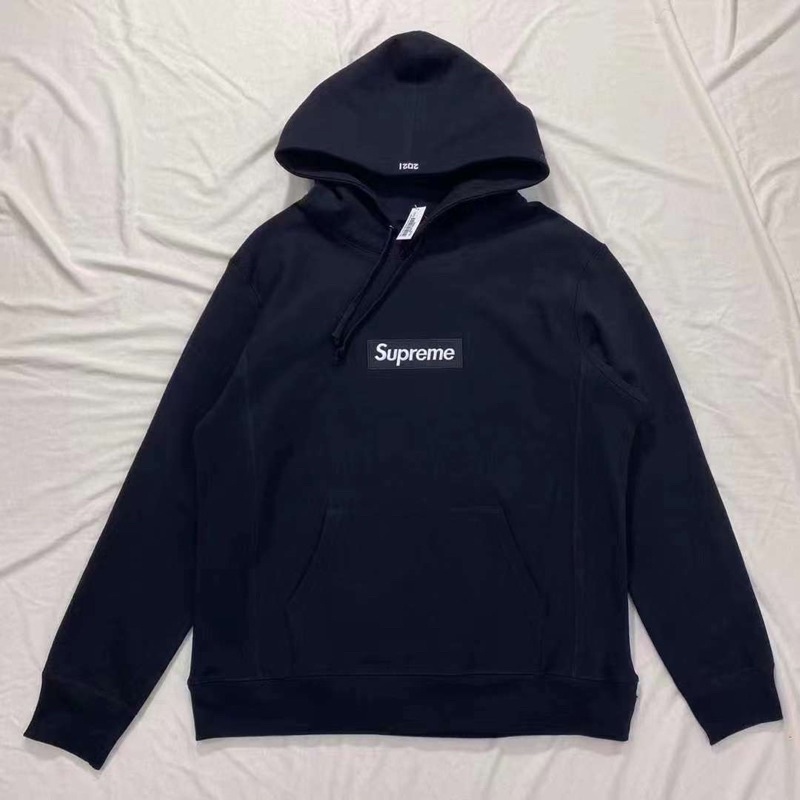 supreme潮牌2021年box logo hooded sweatshirt黑卡其色連帽外套衛衣大學T