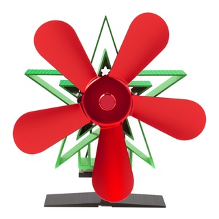 新年紅紅火火 壁炉风扇 5 葉片煤油爐風扇 壁爐風扇垂直聖誕節裝飾加熱靜音降噪原木燃燒器節油恆溫器 圣诞系列