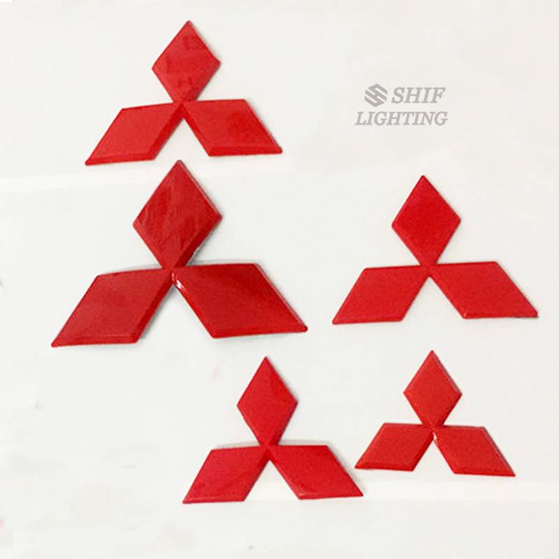 MITSUBISHI 1 x ABS 紅色三菱汽車汽車前後行李箱標誌徽章貼紙貼花替換三菱所有尺寸