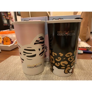 杯子補貨上架✨Hello Kitty &kAREN MILLEN / LOWRYS FARM 聯名造型雙層隨行杯💕