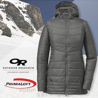【Outdoor Research】女 款 超輕高抗水連帽保暖科技羽絨外套夾克 PrimaLoft 灰 97777