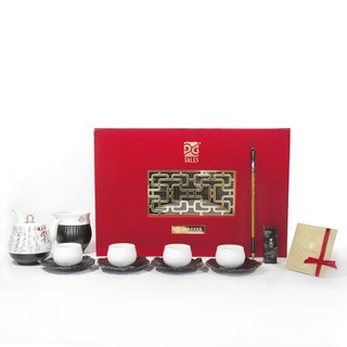 故宮神話-自敘酌墨-自敘帖品茗茶具組4人(1壺4杯4碟1茶海1筆墨)