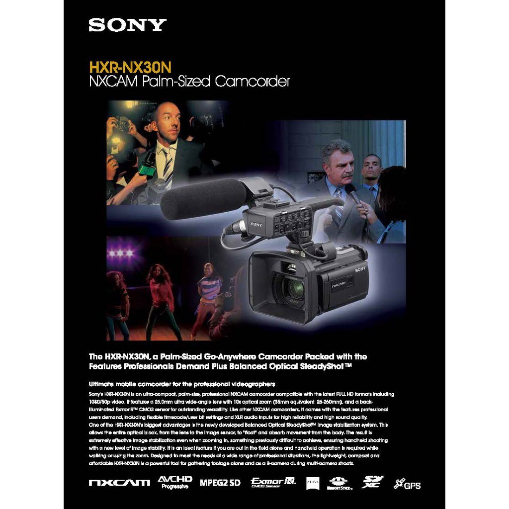 ◎王冠攝影社◎公司貨 Sony HXR-NX30N 攝影機 微投影機 手持式Full HD 內建96G 採訪 活動記錄