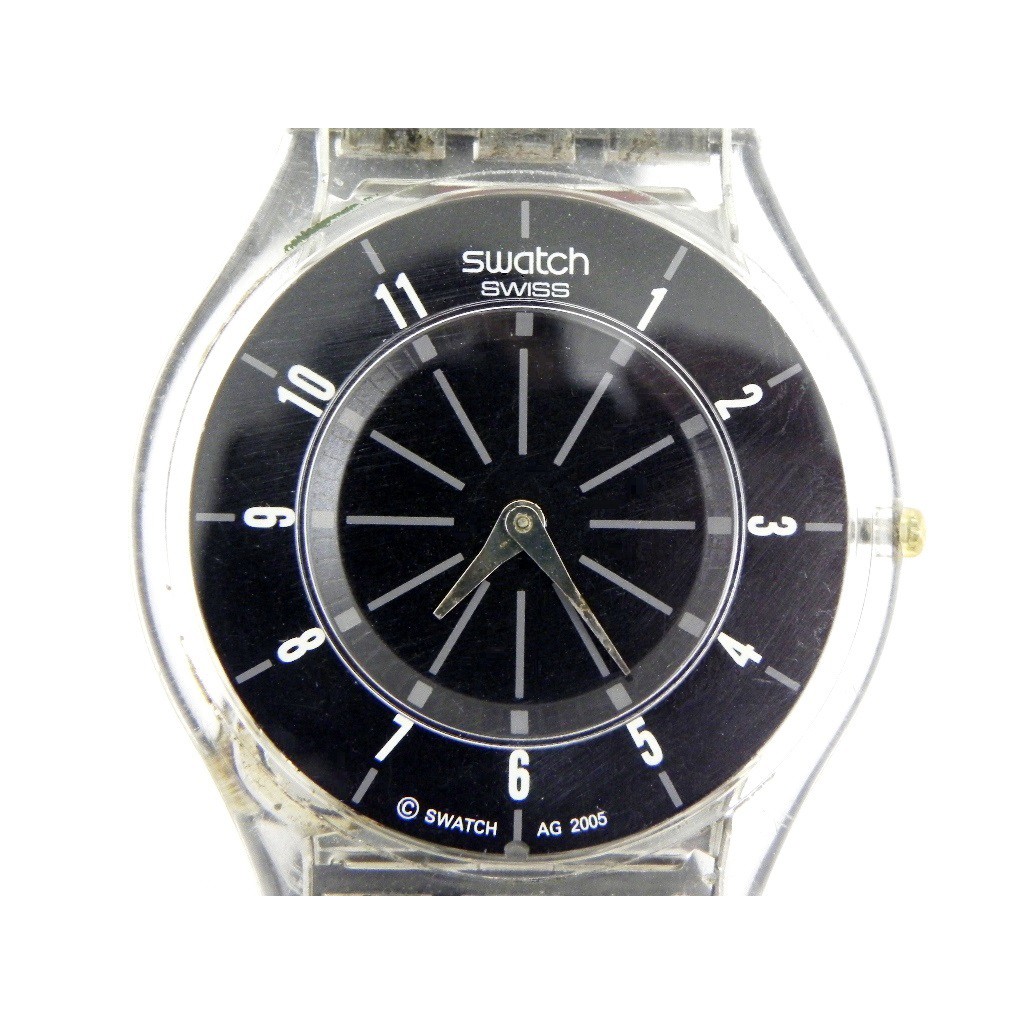 [專業模型] 石英錶 [SWATCH 926#] 斯沃琪 超薄圓型指針錶[黑色面]石英/中性/新潮錶