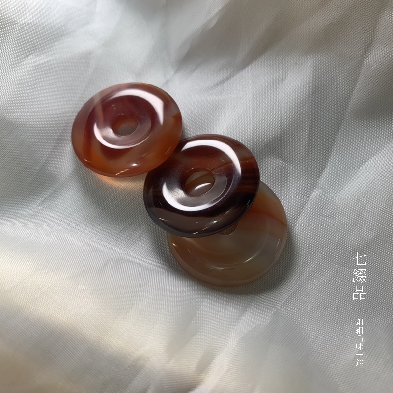 七錣品｜紅瑪瑙平安扣 瑪瑙 佛教七寶