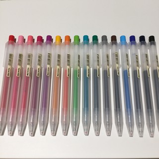 【MUJI 無印良品】 自由換芯按壓滑順膠墨筆 0.5mm 共16色 原子筆 圓珠筆 膠墨中性筆 筆