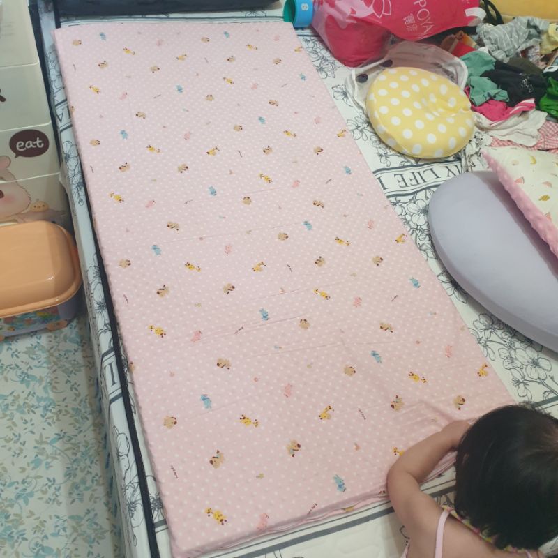 台灣製嬰兒床床墊（二手）🎀粉色