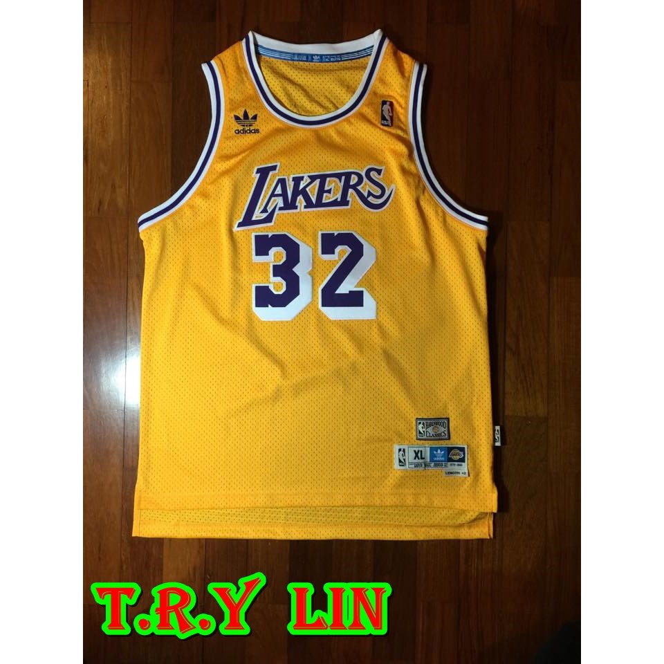 Magic Johnson 湖人 復古黃 全新青年版NBA 球衣 R30電繡 YXL