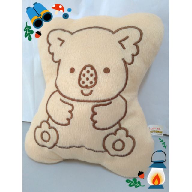 二手 8成新 樂天小熊抱枕無尾熊餅乾小熊餅乾造型抱枕
