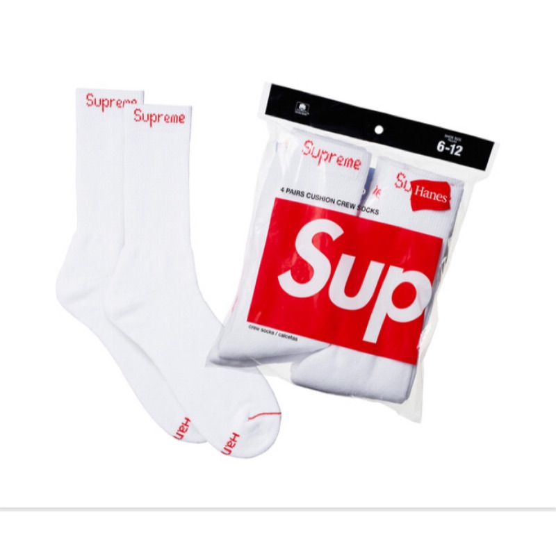 現貨 美國代購 Supreme 正品代購 白色中筒襪 黑色中筒襪 4入