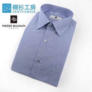 皮爾帕門pb藍色細條上班族團購合身長袖襯衫54390-05-襯衫工房