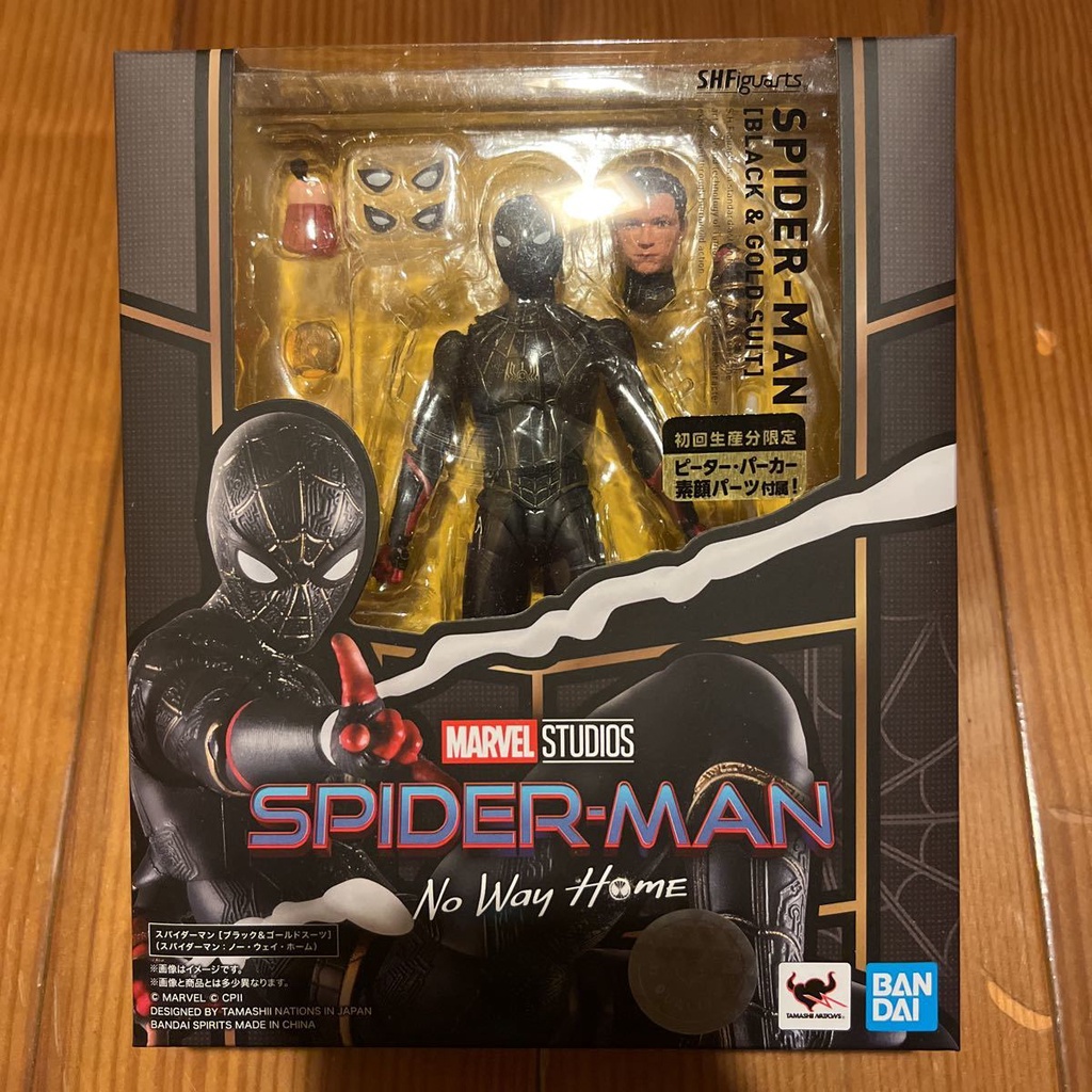 漫威系列 MARVEL 日版 全新 shf 蜘蛛人 無家日 黑金戰衣 黑金蜘蛛裝 奇異博士 復仇者聯盟 附湯姆霍蘭德頭雕