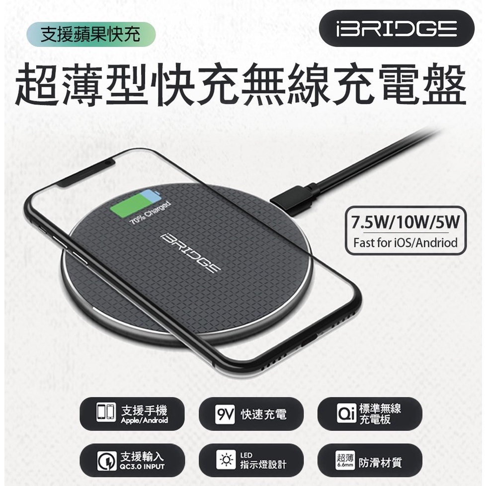 iBRIDGE 超薄型快充無線充電盤