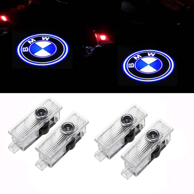 BMW 4 件裝 LED 階梯標誌門禮貌歡迎燈鬼影激光投影儀適用於寶馬 3 系 5 系 7 系