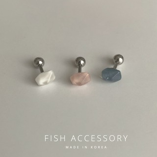 【Fish ACC】韓國進口不規則水滴果凍感螺絲擰扣耳骨釘女迷你簡約小巧氣質耳環21724-3