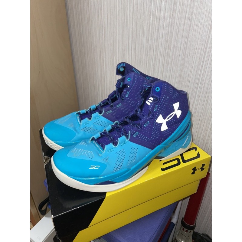 UNDER ARMOUR CURRY 2 籃球鞋 紫藍色 Size 11.5 9.5成新 室內落地一次