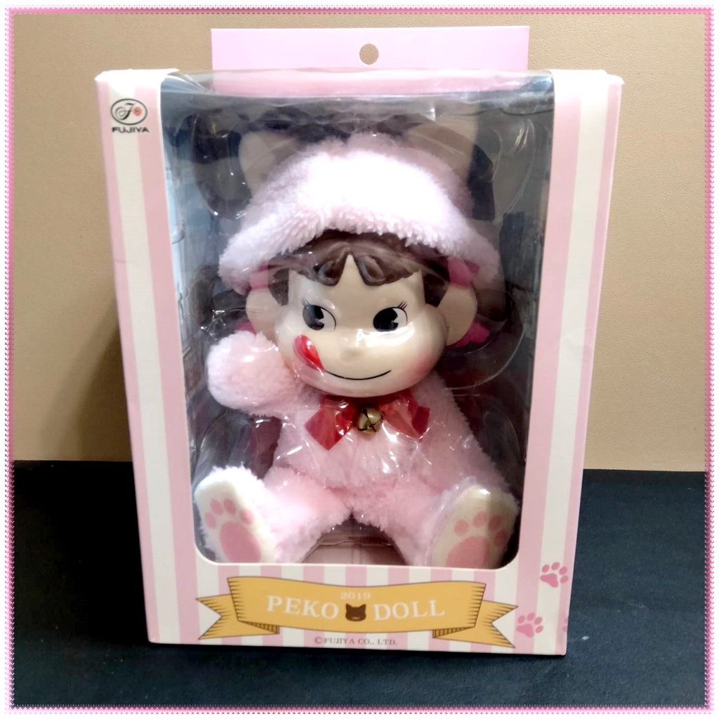 日本帶回正版現貨-全新已拆封-2019年限定FUJIY不二家牛奶妹Peko變裝貓咪人形公仔玩偶