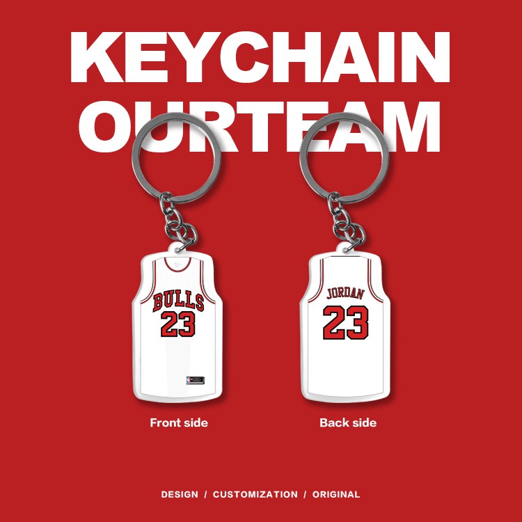 NBA 芝加哥公牛 Michael Jordan 麥可·喬丹 主客場球衣鑰匙圈