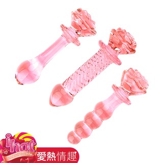 GLASS 玫瑰騎士 玻璃水晶後庭冰火棒 Anus 63