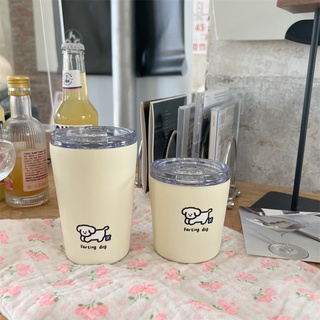𝐑𝐚𝐢𝐧 ｜白色小狗｜高質感隨行杯 環保杯 隨身水杯 咖啡杯 飲料杯 韓國 高階感 文青
