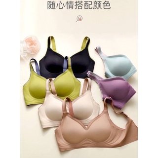 泰國乳膠無痕內衣 一片式 漸變果凍 無鋼圈 女士 文胸 收副乳 防下垂 聚攏 性感 美背 舒適 裸感 胸罩