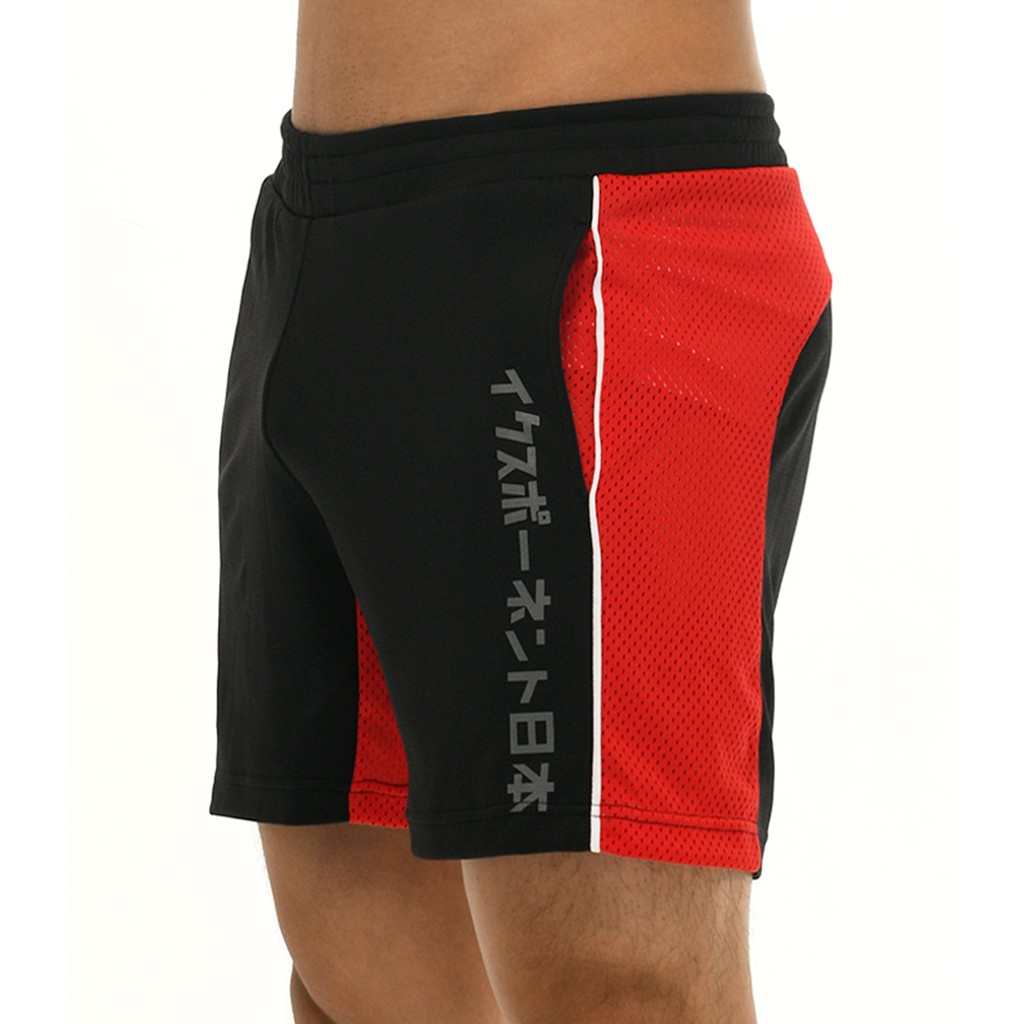 3D MESH JPN高校体育祭 超透氣運動短褲 (黑紅色) H60W0102